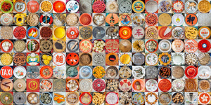 128 Reds and Yellows Circle Collage