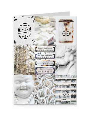 Hong Kong White Greeting Card